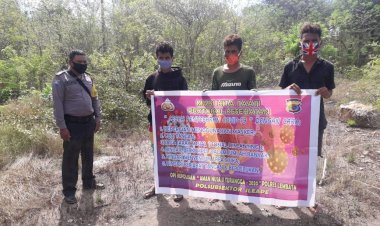 Bhabinkamtibmas-Desa-Kolipadan-Himbau-Guna-Cegah-Covid-19-Maupun-Karhutla