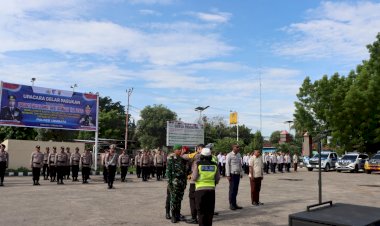 Polres-Lembata-laksanakan-upacara-Gelar-pasukan-operasi-Keselamatan-Lalu-lintas,-“ini-9-sasaran-Operasi