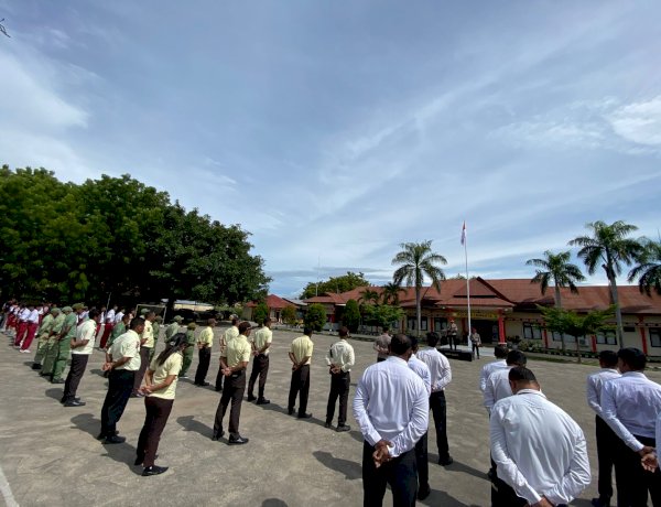 Polres Lembata melaksanakan apel siaga kamtibmas jaga ntt untuk indonesia tingkat polres lembata