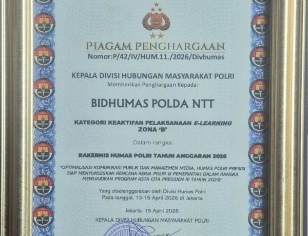 Bidhumas Polda NTT Sabet Juara 3 Portal Humas Polri di Rakernis 2026