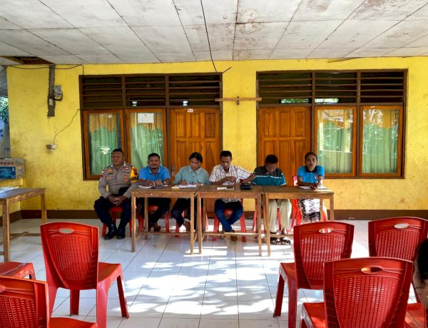 BHABINKAMTIBMAS DESA TAPOBALI HADIRI MUSREMBANGDUS, PERKUAT SINERGI DAN JAGA KAMTIBMAS.