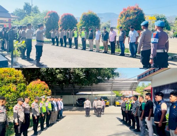 Pastikan Kesiapsiagaan Personel, Pawas Polres Lembata Pimpin Apel Serah Terima Piket.