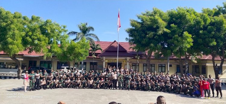 Olah Raga Bersama Bentuk Nyata Sinergitas Polri/TNI di Wilayah Kab.Lembata.