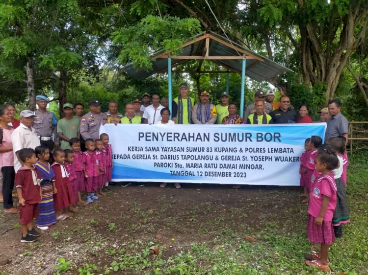 Polres Lembata dan Yayasan Sumur Bor 83 Kupang resmikan 2 unit sumur bor untuk masyarakat di 2 desa
