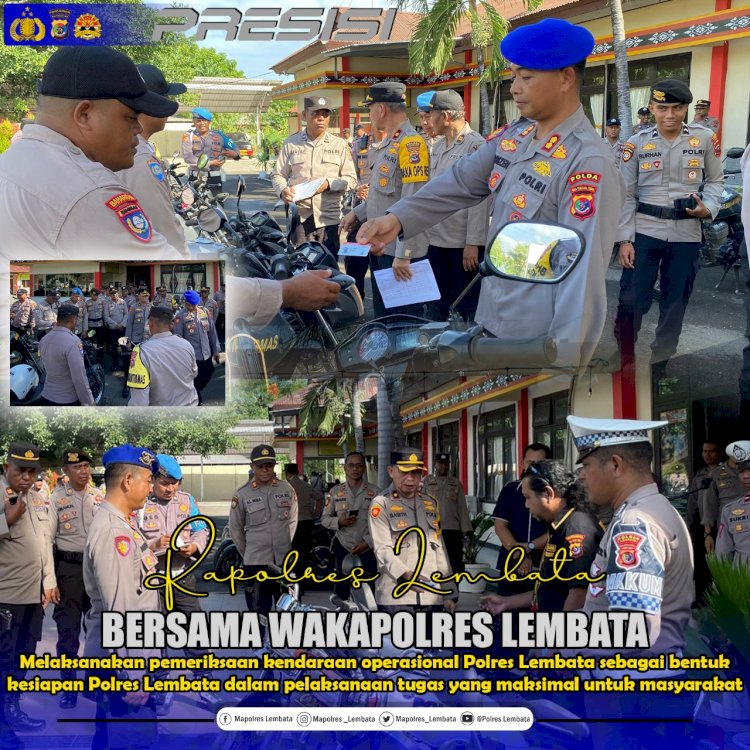 kapolres Lembata melakukan pemeriksaan dan pengecekan Ranmor R2 R4 Dan R6 Dinas Polri