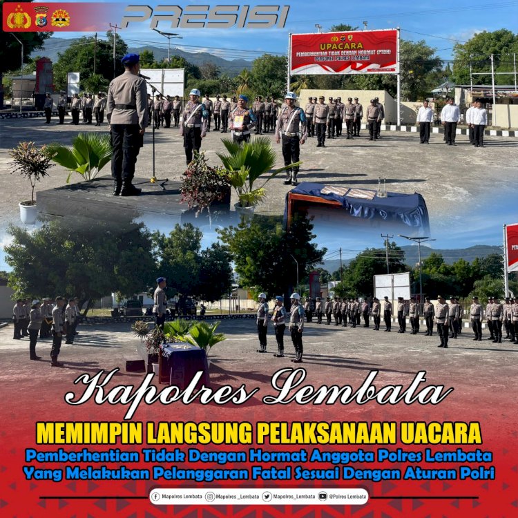 Kapolres Lembata pimpin langsung upacara PTDH seorang personil anggota polri