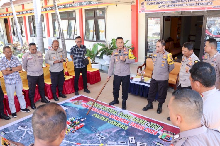 Jelang Pelaksanaan Pengamanan Pilkada Serentak di kabupaten Lembata, Polres Lembata melaksanakan Kegiatan Latihan Tactical Floor Game (TFG)