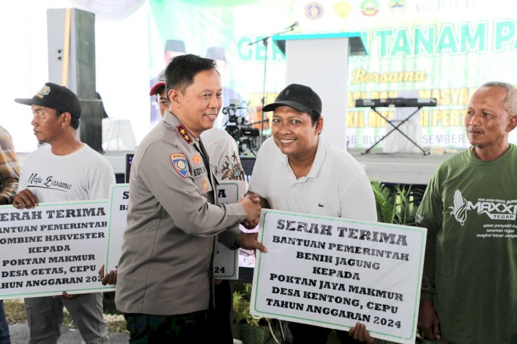 Gugus Tugas Ketahanan Pangan Polri Tanam Padi Serentak, Cetak 10 Ribu Hektare Sawah 