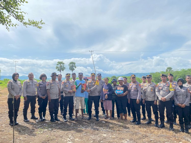 Dukung ketahanan Pangan, polres lembata berikan lahan kosong untuk kelompok tani