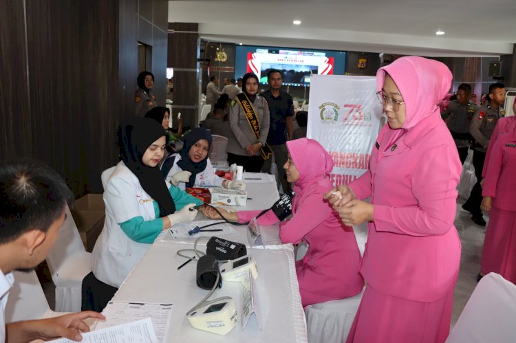 Polda Aceh Gelar Donor Darah pada Puncak Bakti Kesehatan Serentak Hari Bhayangkara ke-79