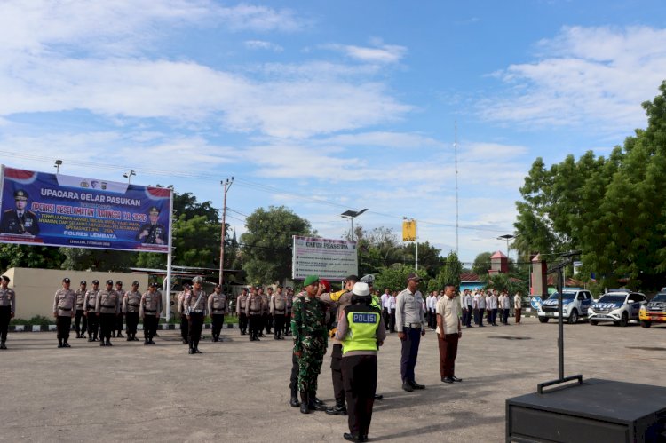 Polres Lembata laksanakan upacara Gelar pasukan operasi Keselamatan Lalu lintas, “ini 9 sasaran Operasi