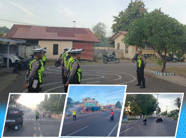 Satlantas Polres Lembata Laksanakan Gatur Pagi, Pastikan Arus Lalu Lintas di Kota Lewoleba Aman dan Lancar.