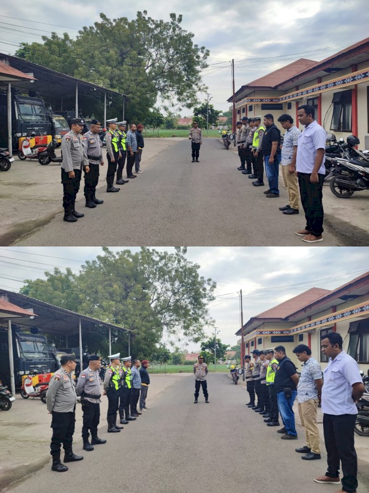 Awali Tugas dengan Arahan Pawas, Personel Piket Polres Lembata Siap Berikan Pelayanan Terbaik Selama 1x24 Jam.