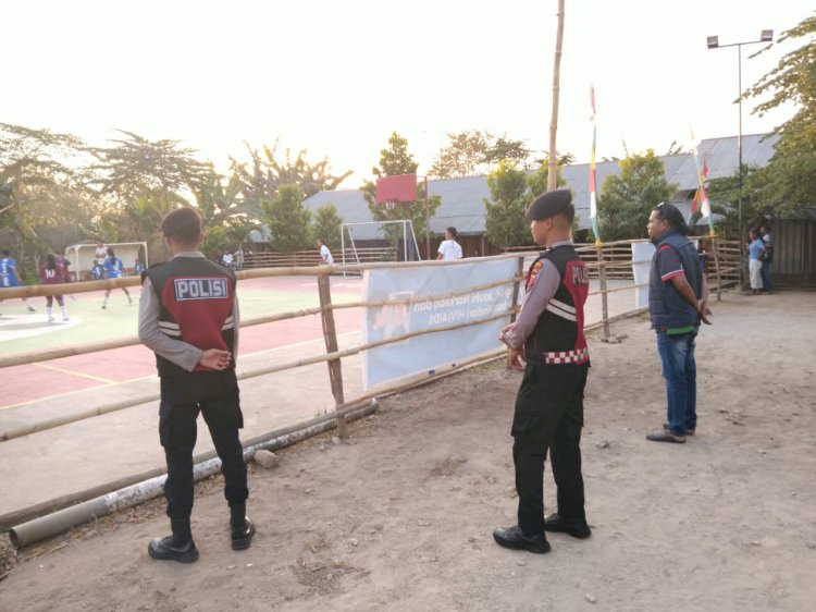 aga Kamtibmas Tetap Kondusif, Sat Samapta Polres Lembata Amankan Turnamen Futsal Putri SKO Cup III.